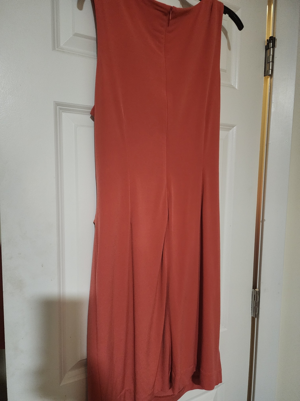 Mango Sleeveless Knotted Rust-Red Midi Dress - Picture 3 of 4